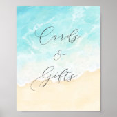 ビーチ夏のブライダルシャワーカードとギフト ポスター (正面)
