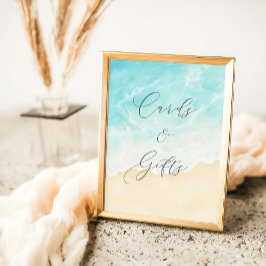 ビーチ夏のブライダルシャワーカードとギフト ポスター