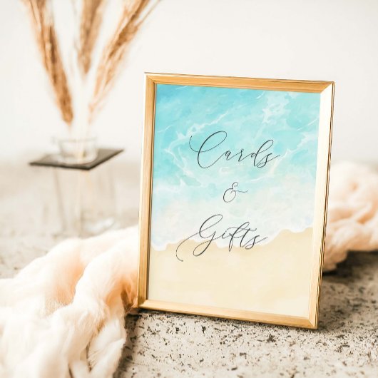 ビーチ夏のブライダルシャワーカードとギフト ポスター