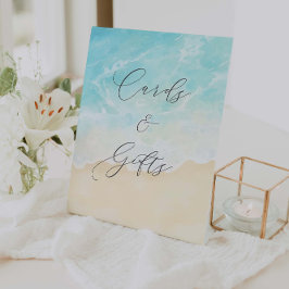 ビーチ夏のブライダルシャワーカードとギフト 台座サイン