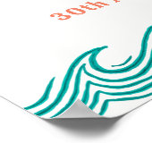 ビーチ夏はこちら来赤ちゃんシャワー歓迎 ポスター (角)