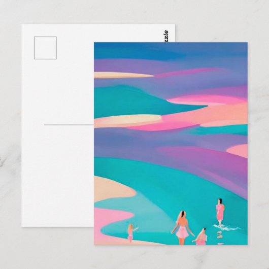 ビーチ夏 ポストカード (正面/裏面)