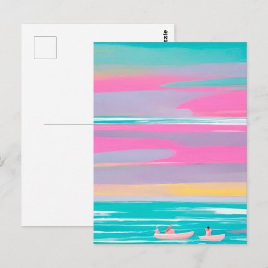 ビーチ夏 ポストカード (正面/裏面)