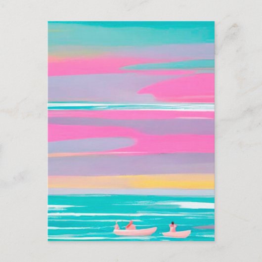 ビーチ夏 ポストカード (正面)