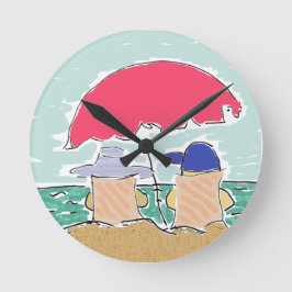 ビーチ夏 ラウンド壁時計