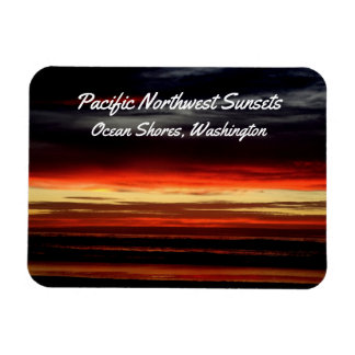 ビーチ夕日の海ショアーズWA写真 マグネット