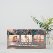 ビーチ夕日の行き先の結婚式ありがとう サンキューカード (スタンド正面)