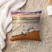 ビーチ夕日 クッション (ブランケット)