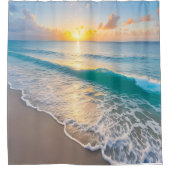 ビーチ夕日 シャワーカーテン (正面)