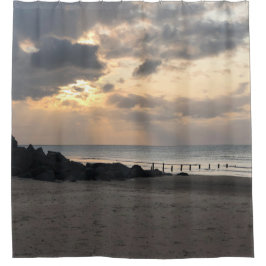 ビーチ夕日 シャワーカーテン