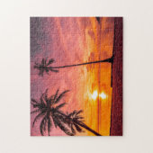 ビーチ夕日 ジグソーパズル (縦)