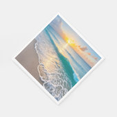 ビーチ夕日 スタンダードランチョンナプキン (角)
