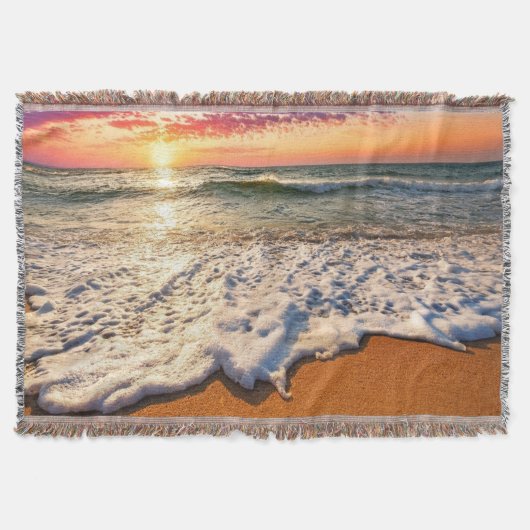 ビーチ夕日 スローブランケット (正面)