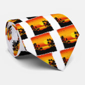 ビーチ夕日 ネクタイ (ロール)