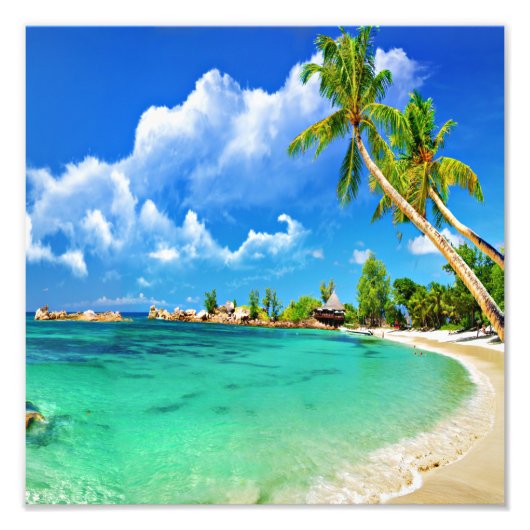 ビーチ夕日 フォトプリント            (正面)