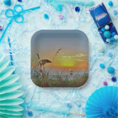 ビーチ夕日 ペーパープレート (パーティー)