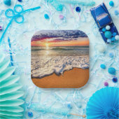 ビーチ夕日 ペーパープレート (パーティー)