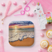 ビーチ夕日 ペーパープレート (パーティー)