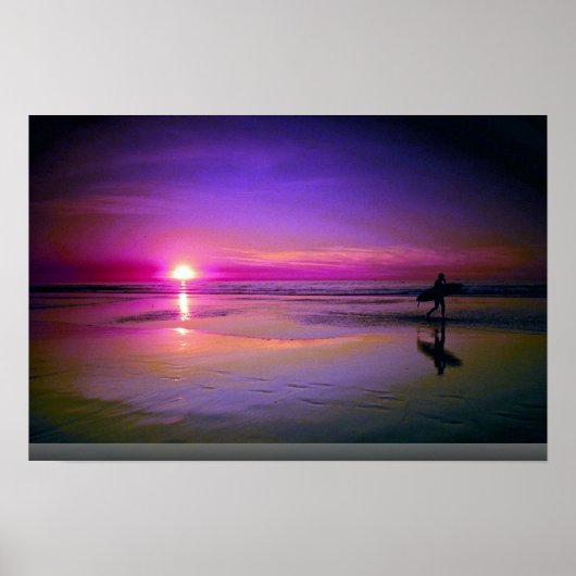 ビーチ夕日 ポスター (正面)