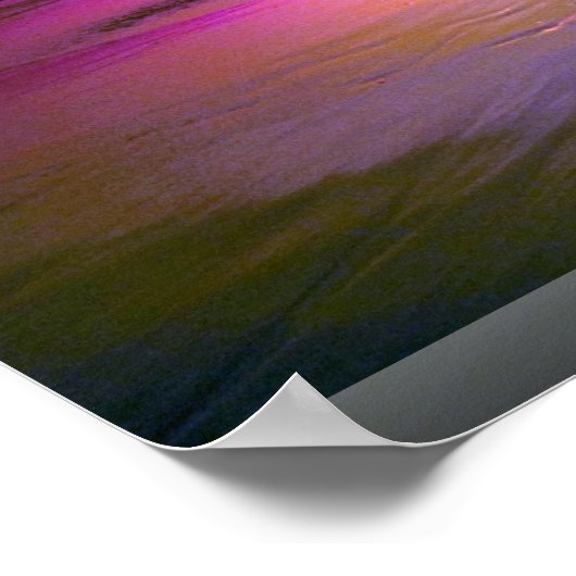 ビーチ夕日 ポスター (角)