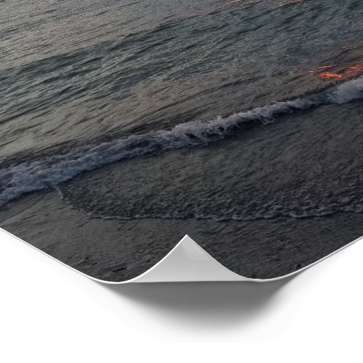 ビーチ夕日 ポスター (角)