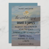 ビーチ夕日 招待状 (正面/裏面)