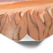 ビーチ夕日 | 美しい水絵を描色 ポスター (コーナー)