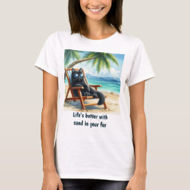 ビーチ大好き猫好きさんへより良いライフ Tシャツ