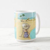 ビーチ女 コーヒーマグカップ (正面右)