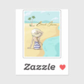 ビーチ女 シール (シート)