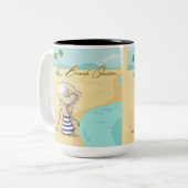 ビーチ女 ツートーンマグカップ (正面左)