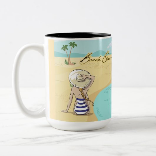 ビーチ女 ツートーンマグカップ (左)