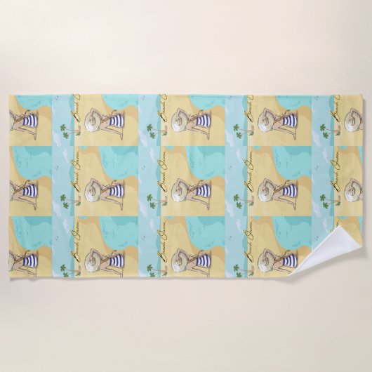 ビーチ女 ビーチタオル (正面)