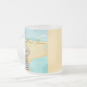 ビーチ女 フロストグラスマグカップ (正面左)