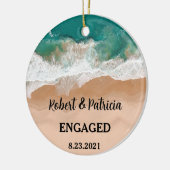 ビーチ婚約したキープサケ婚約2022 セラミックオーナメント (左)