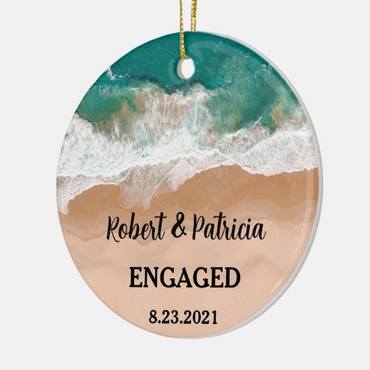 ビーチ婚約したキープサケ婚約2022 セラミックオーナメント (左)
