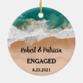 ビーチ婚約したキープサケ婚約2022 セラミックオーナメント (裏面)