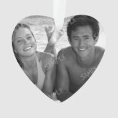 ビーチ婚約ハート型フォトオーナメント オーナメント (裏面)