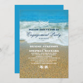 ビーチ婚約パーティロープノット招待状 招待状 (正面/裏面)