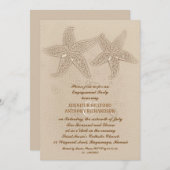 ビーチ婚約パーティ招待状 招待状 (正面/裏面)