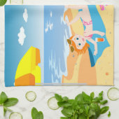 ビーチ子供の誕生日贈与 キッチンタオル (折り畳み)