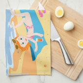 ビーチ子供の誕生日贈与 キッチンタオル (四つ折り)