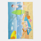 ビーチ子供の誕生日贈与 キッチンタオル (縦)