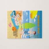 ビーチ子供の誕生日贈与 ジグソーパズル (横)