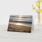 ビーチ孫と彼の妻の記念日 カード (黄色い花)