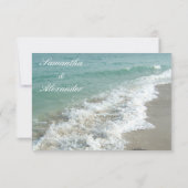 ビーチ宛先ウェディングチケット小RSVP 出欠カード (裏面)