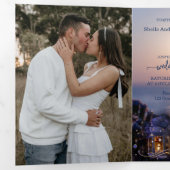 ビーチ宛先ウェディングトリフォールド招待状 三つ折り招待状 (内部最初)