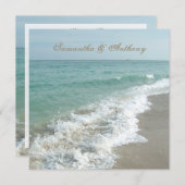 ビーチ宛先ウェディング招待状スクエア 招待状 (正面/裏面)