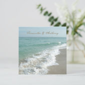 ビーチ宛先ウェディング招待状スクエア 招待状 (スタンド正面)
