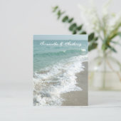 ビーチ宛先ウェディング招待状、泡立ちサーフ 招待状 (スタンド正面)